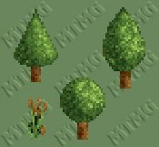 Set of 4 small bushes