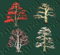 Set of 4 trees